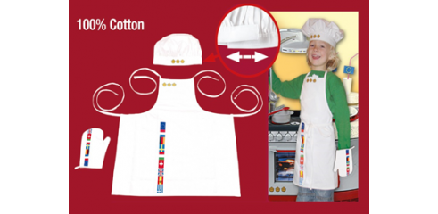 Gourmet Bistro set, 3 pcs, consisting of: apron, cap, gloves